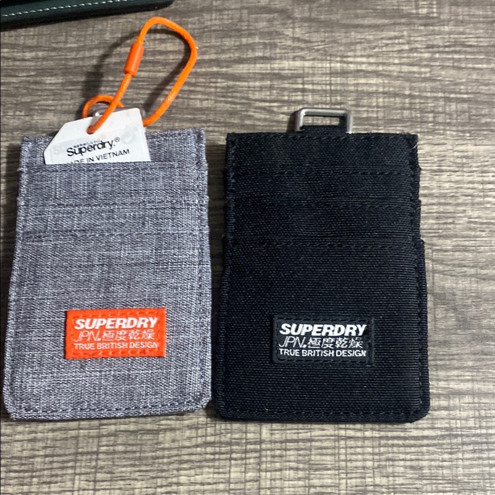 Superdry Black and Gray Cardholder Duo